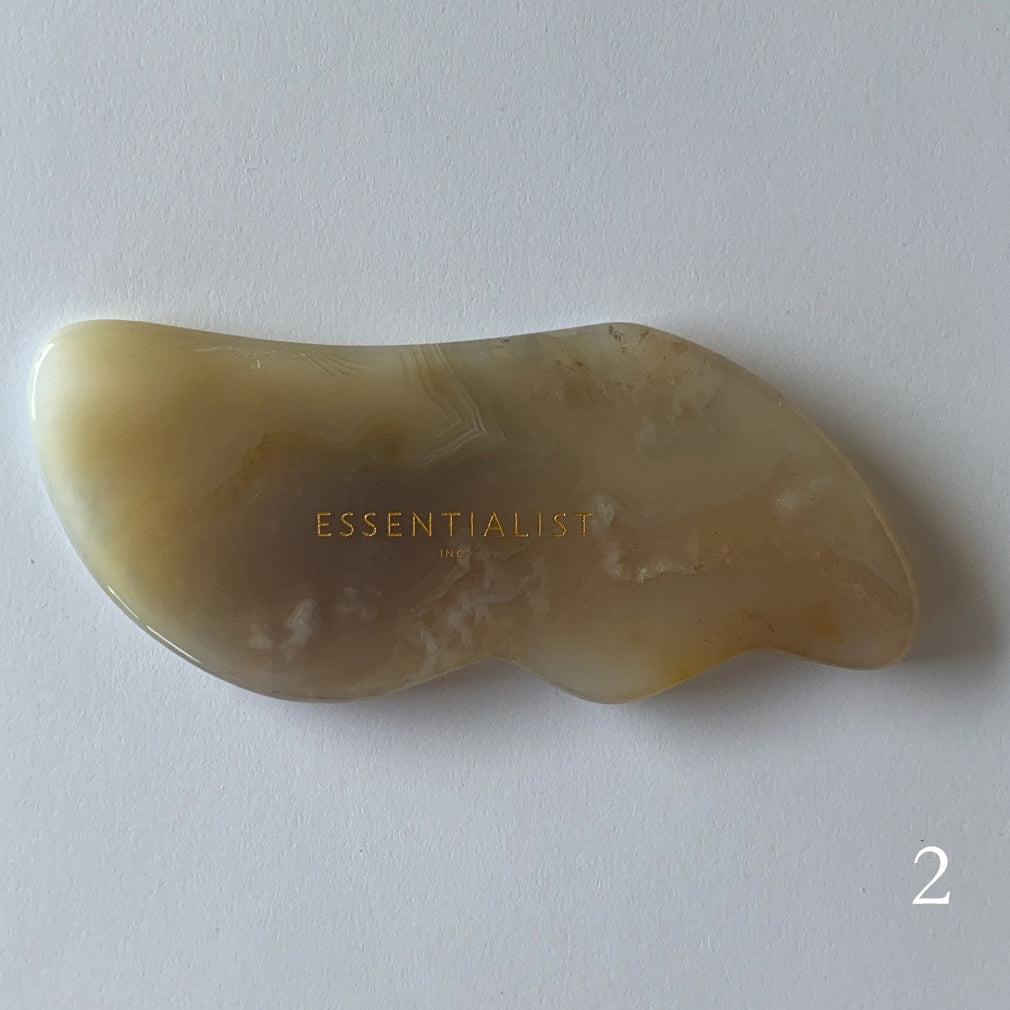 Agate Stone Gua Sha Tool - Wavy Facial Tools Essentialist - Genuine Selection