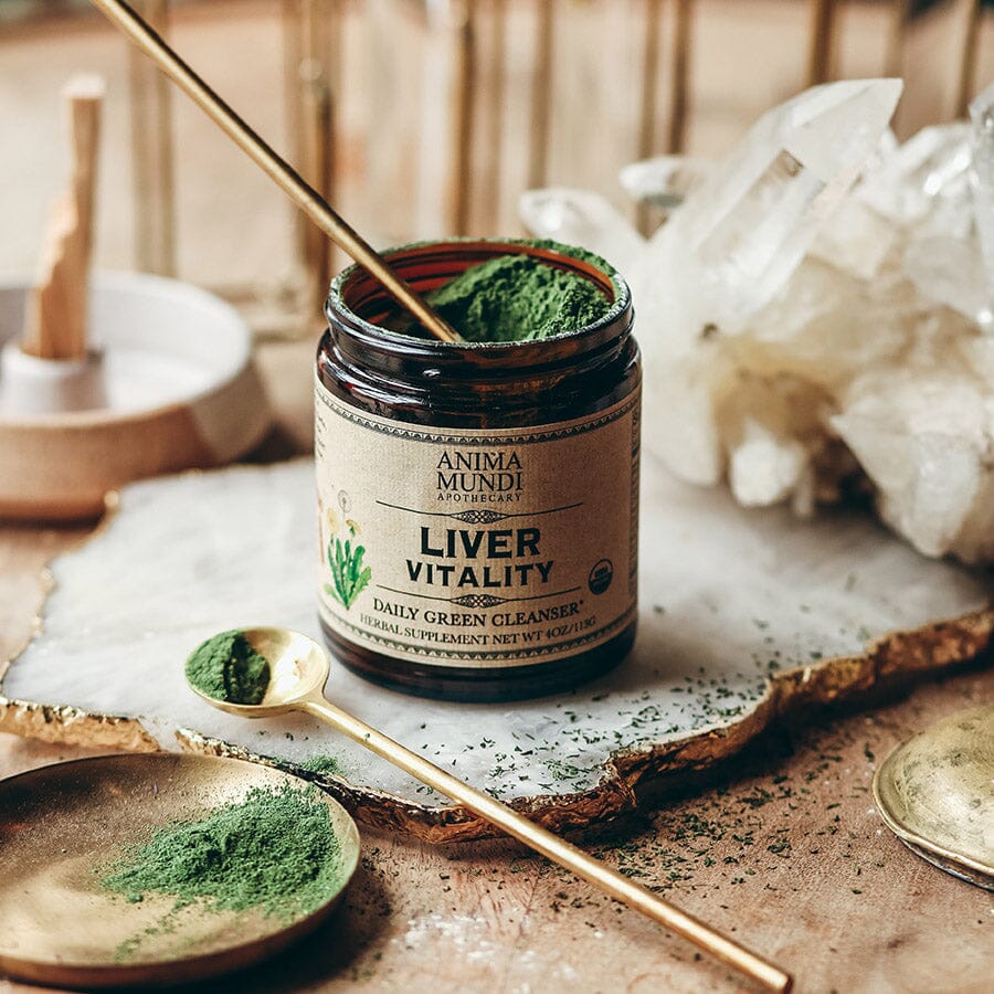 Liver Vitality: Daily Green Detox Nahrungsergänzungsmittel Anima Mundi Apothecary 113g Tiegel - Genuine Selection