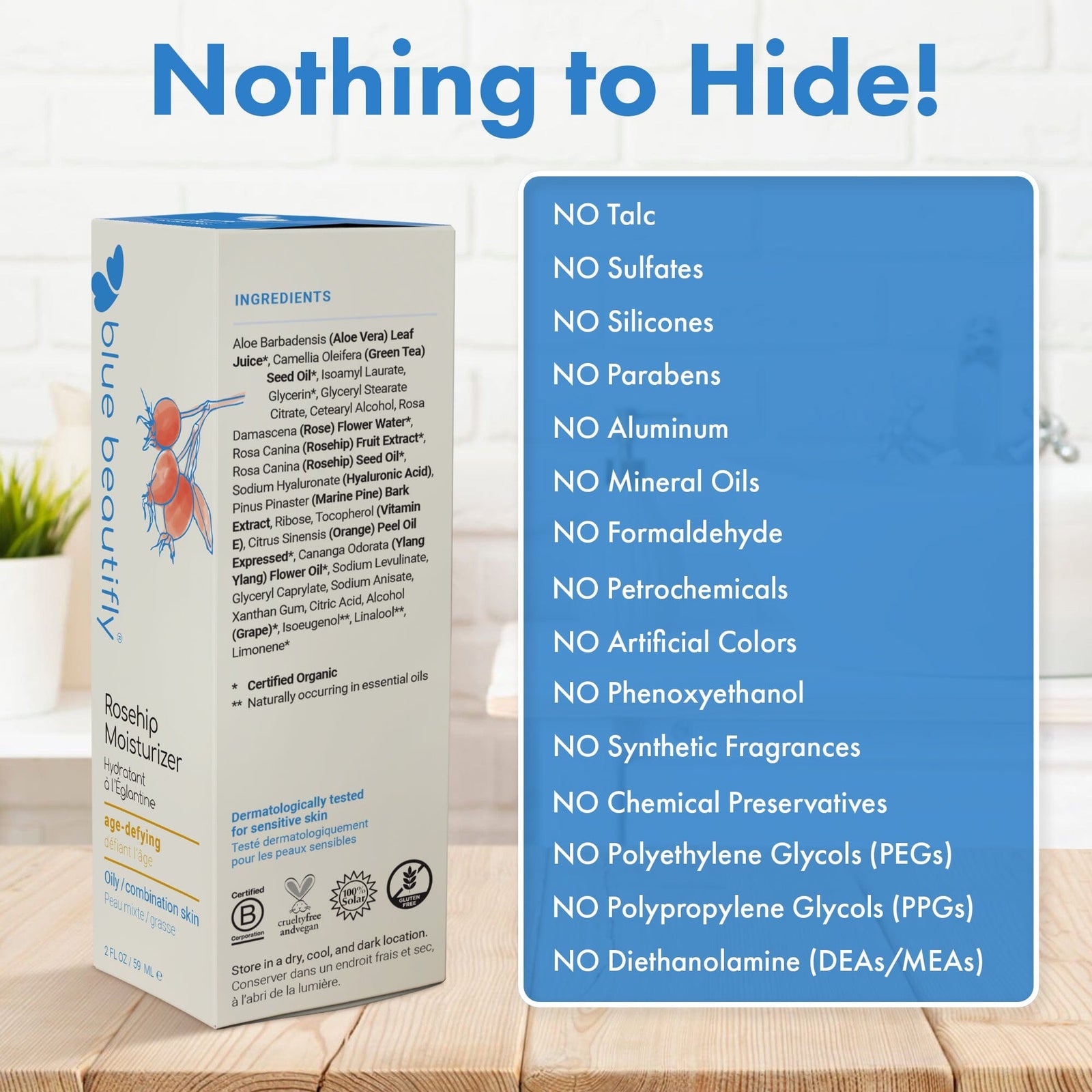 Rosehip Moisturizer Tagespflege Blue Beautifly - Genuine Selection