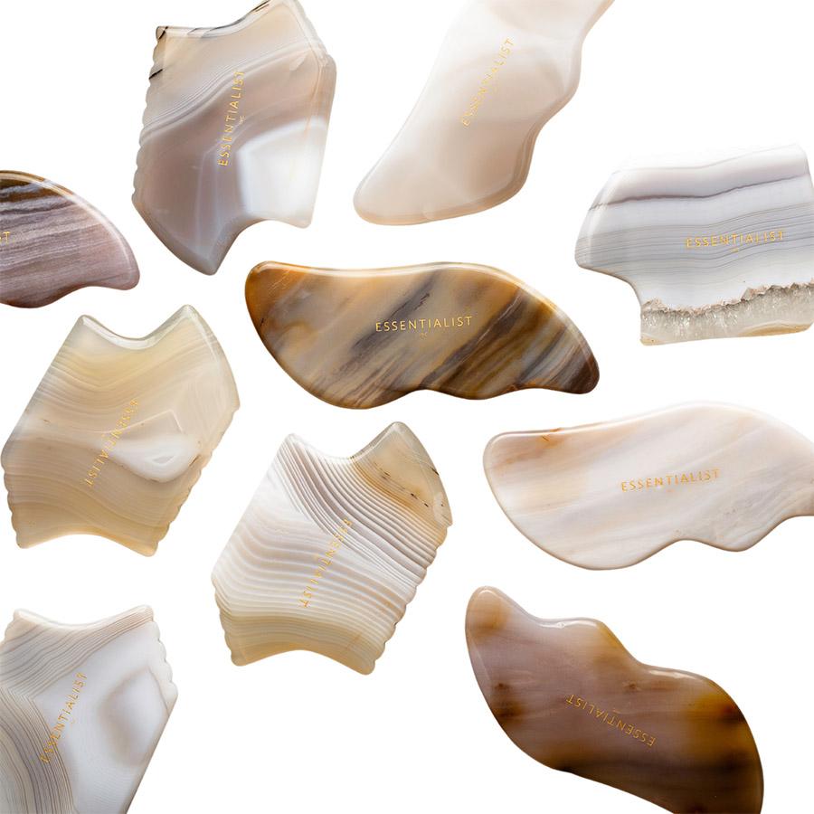 Agate Stone Gua Sha Tool - Wavy Facial Tools Essentialist - Genuine Selection