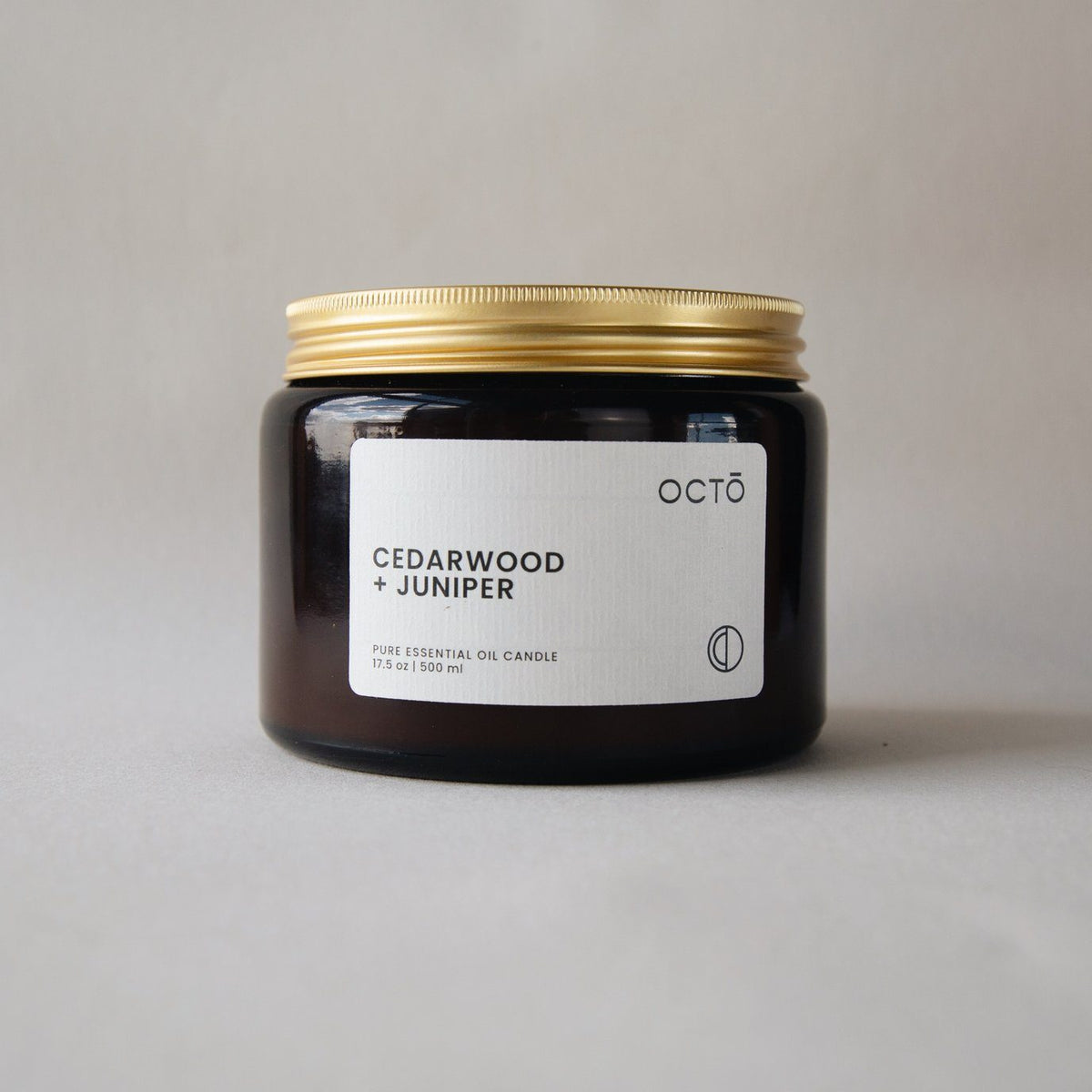 Cedarwood &amp; Juniper Berry Candle Kerzen Octo &amp; Co. Large 500ml - Amber Jar - Genuine Selection