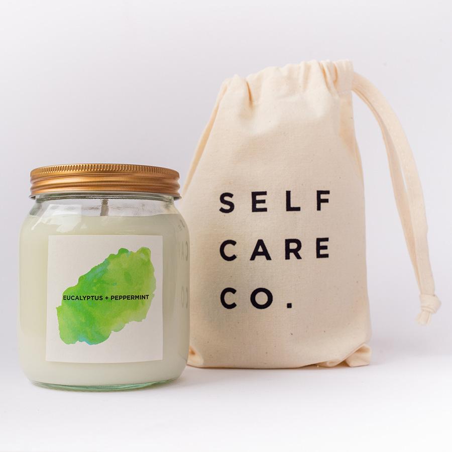 Eucalyptus + Peppermint Aromatherapy Candle Kerzen Self Care Co. - Genuine Selection