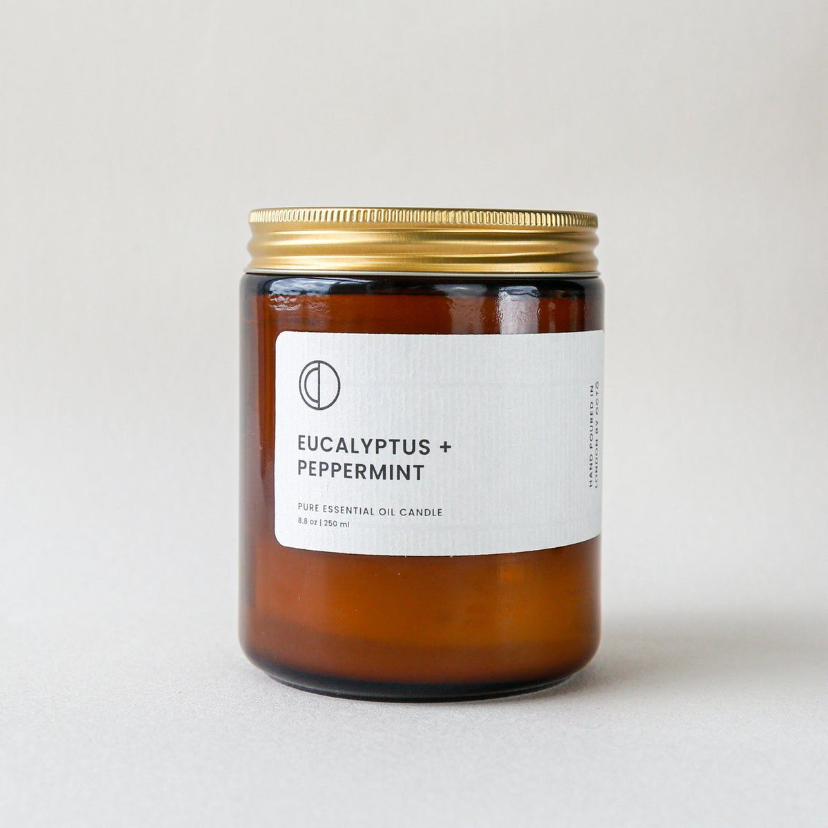 Eucalyptus + Peppermint Candle Kerzen Octo &amp; Co. Medium 250ml - Amber Jar - Genuine Selection
