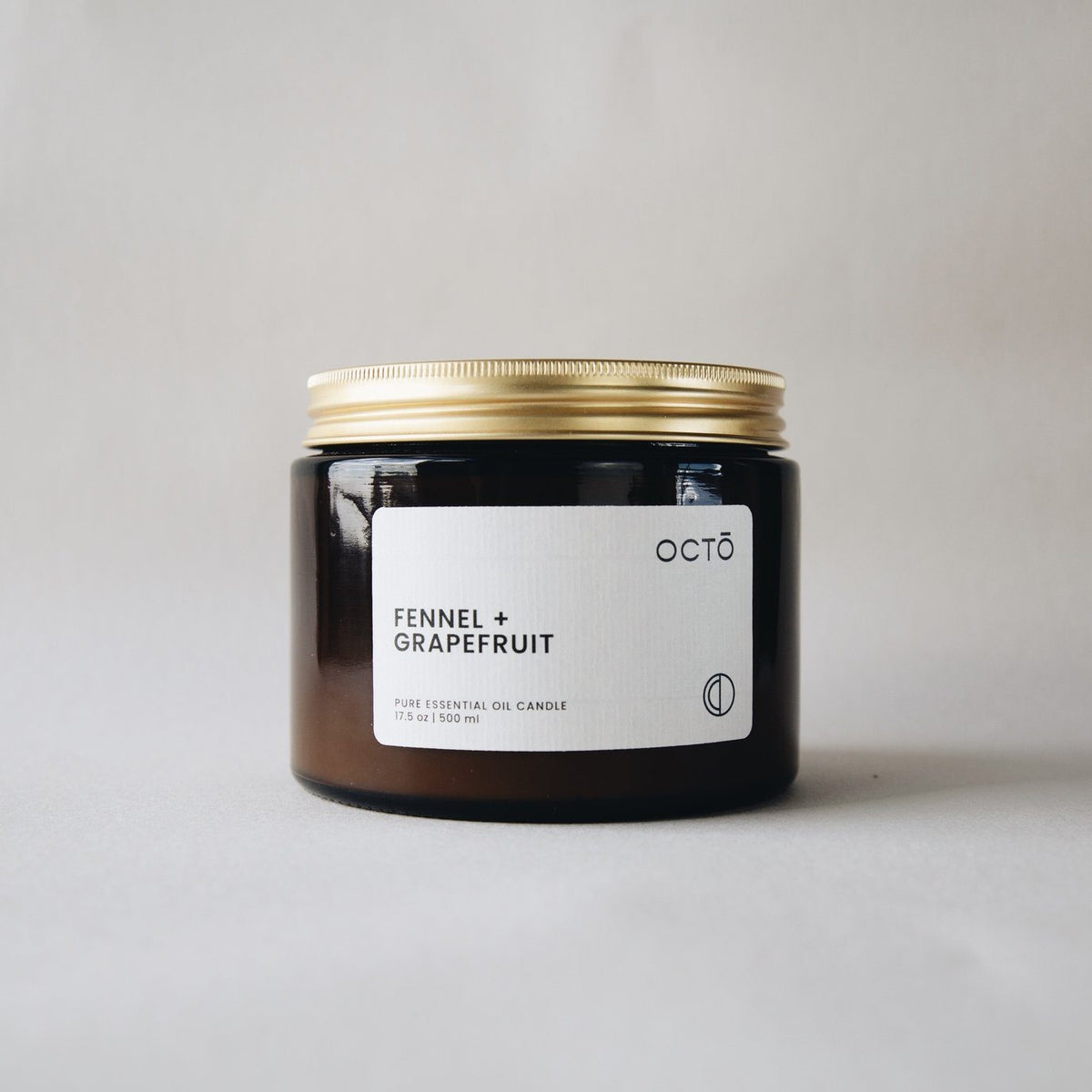 Fennel &amp; Grapefruit Candle Kerzen Octo &amp; Co. Large 500ml - Amber Jar - Genuine Selection