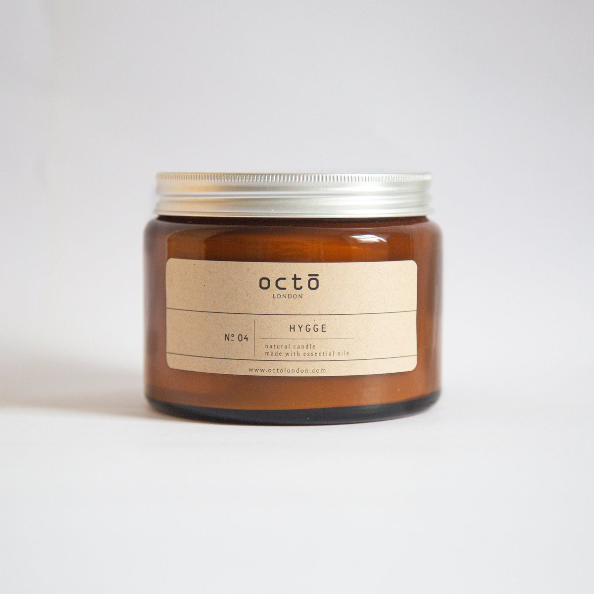 Hygge Candle Kerzen Octo London Large 500ml - Amber Jar - Genuine Selection