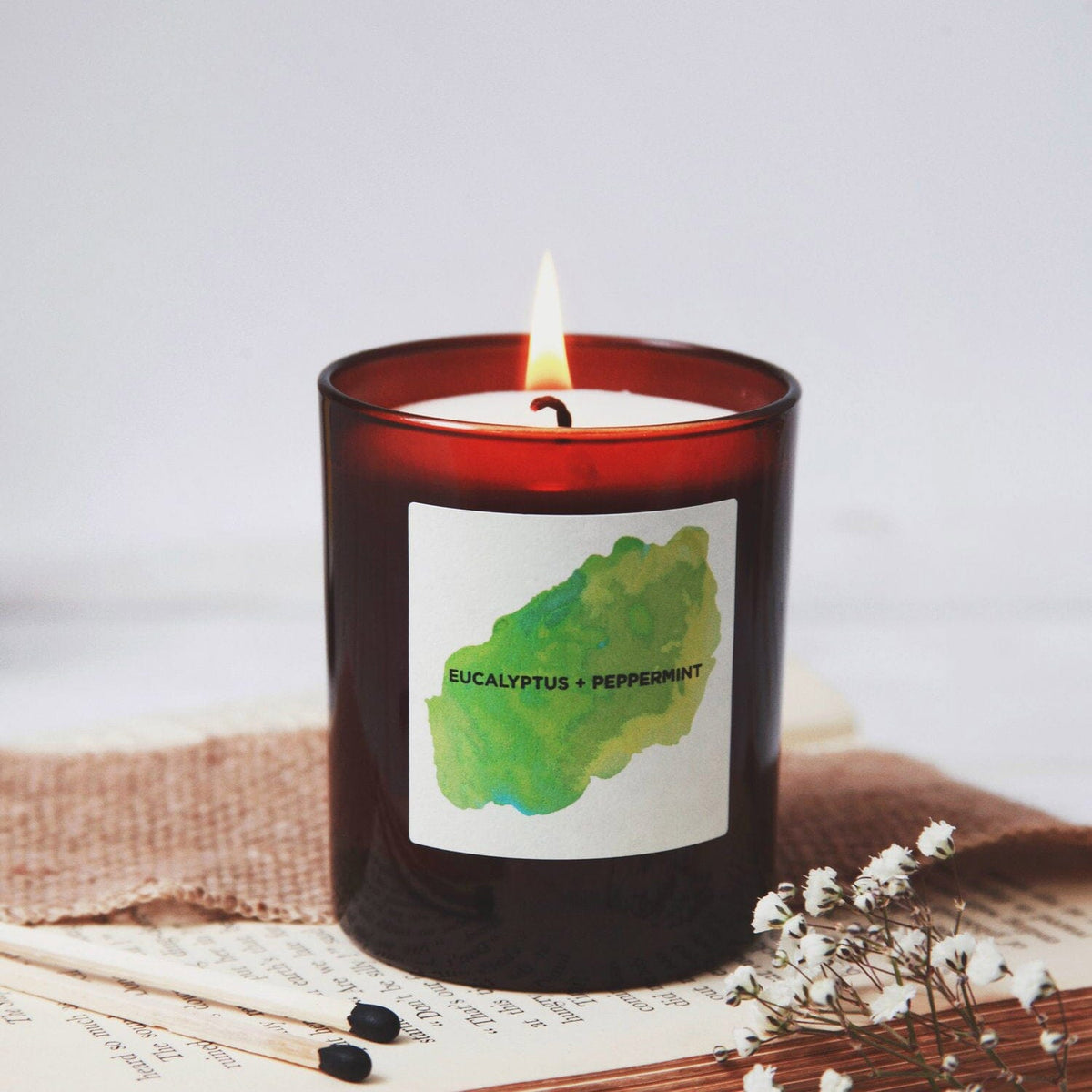 Luxury Amber - Eucalyptus + Peppermint Aromatherapy Candle Kerzen Self Care Co. - Genuine Selection