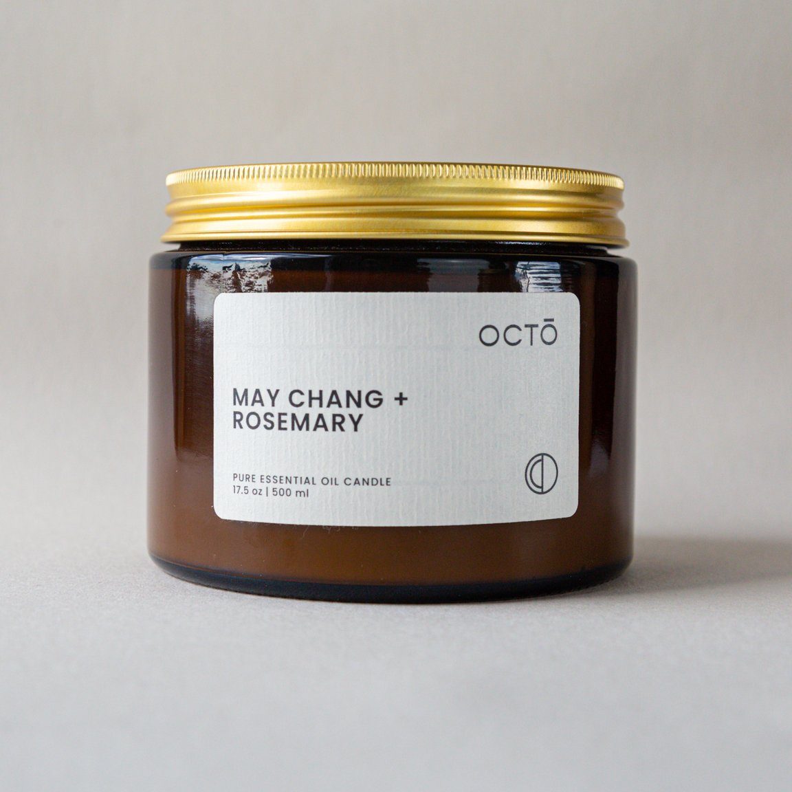 May Chang + Rosemary Candle Kerzen Octo & Co. Medium 250ml - Amber Jar - Genuine Selection