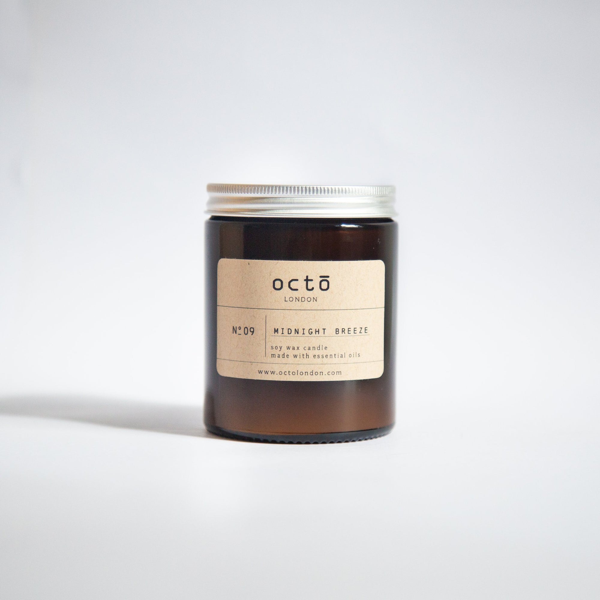 Midnight Breeze Candle Kerzen Octo London Medium 180ml - Amber Jar - Genuine Selection