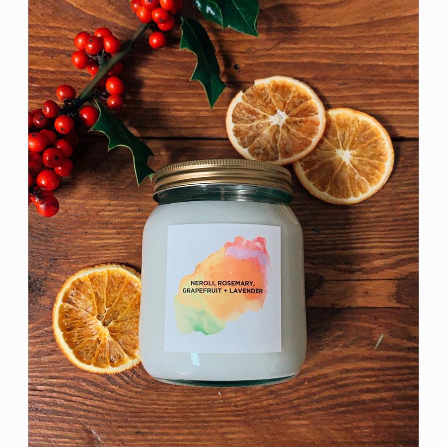 Neroli, Rosemary, Grapefruit + Lavender Aromatherapy Candle Kerzen Self Care Co. - Genuine Selection