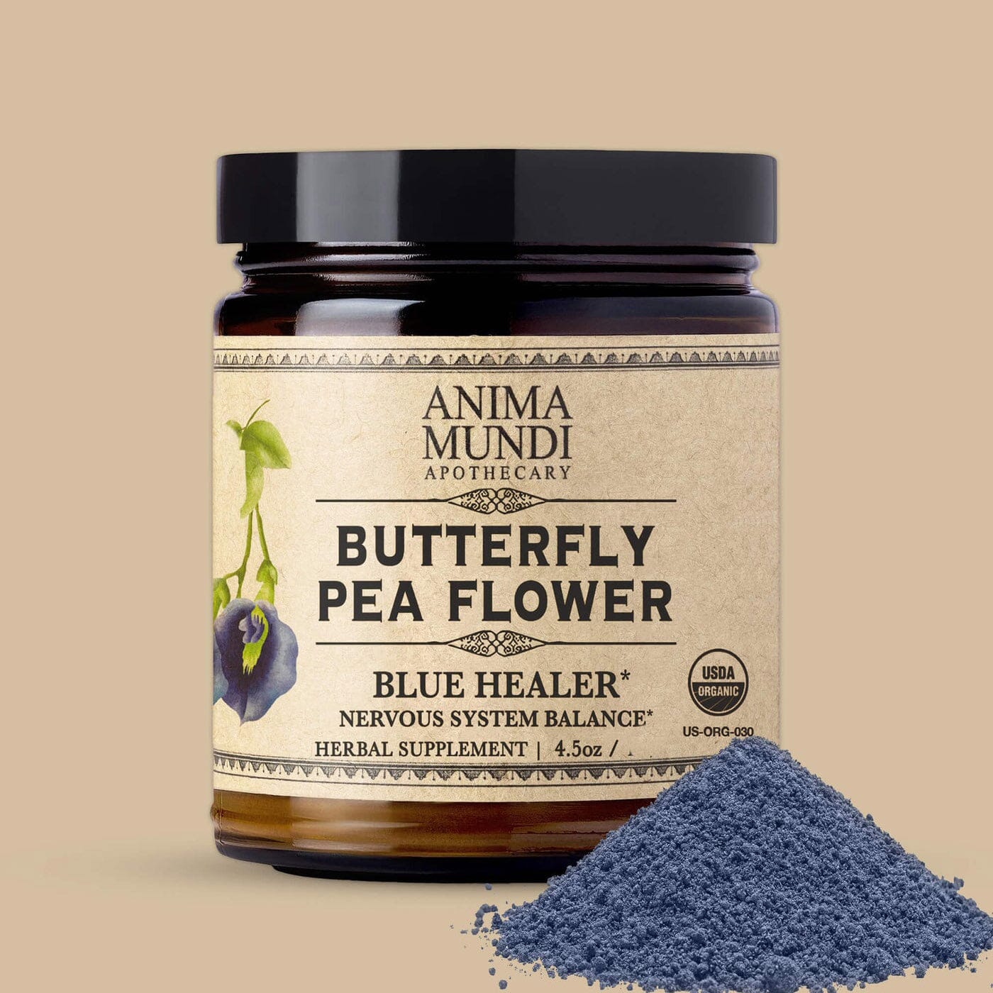 Organic Butterfly Pea Powder Nahrungsergänzungsmittel Anima Mundi Apothecary - Genuine Selection