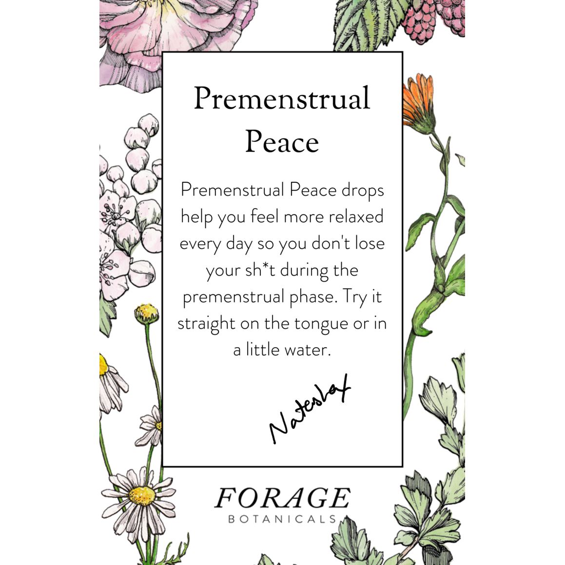 Premenstrual Peace Drops Nahrungsergänzungsmittel Forage Botanicals - Genuine Selection