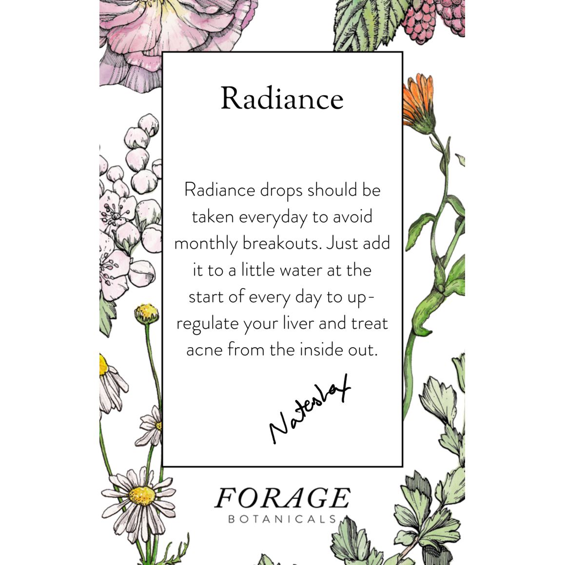 Radiance Glycerite | Liver Support For Acne Breakouts Nahrungsergänzungsmittel Forage Botanicals - Genuine Selection