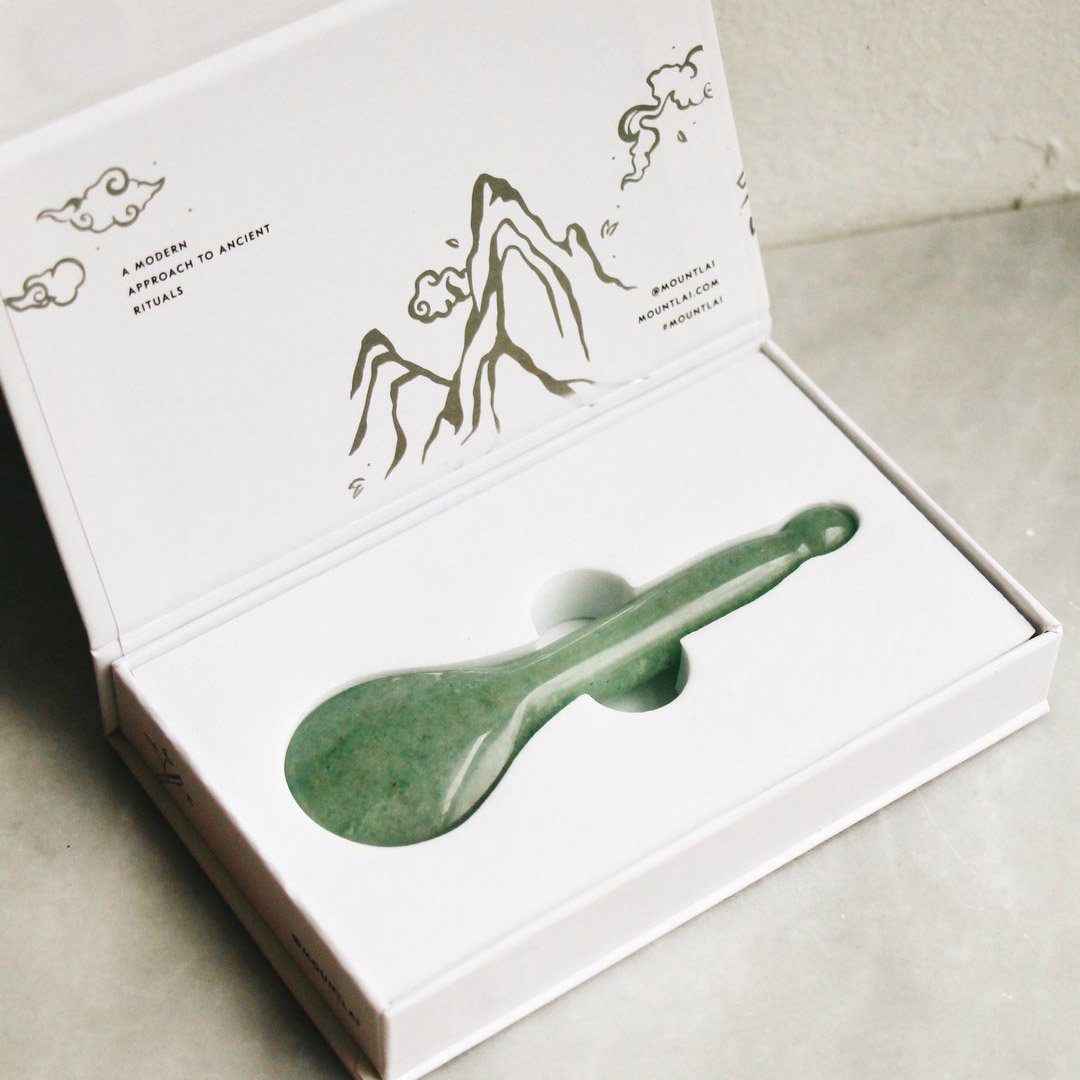 The Jade Acupressure Gua Sha Spoon Facial Tool Mount Lai - Genuine Selection