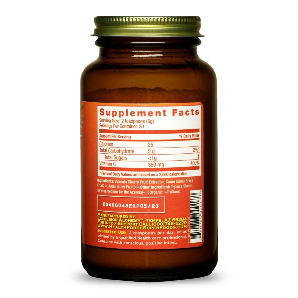 Truly Natural™ Vitamin C Nahrungsergänzungsmittel HealthForce SuperFoods 180g - Genuine Selection