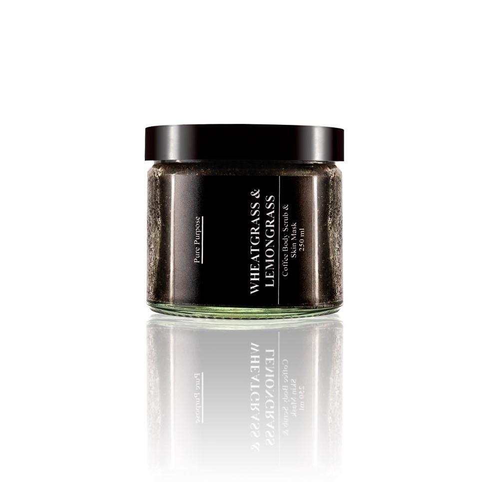 Wheatgrass and Lemongrass Coffee Body Scrub &amp; Mask Körperpeeling Pure Purpose Cosmetics - Genuine Selection