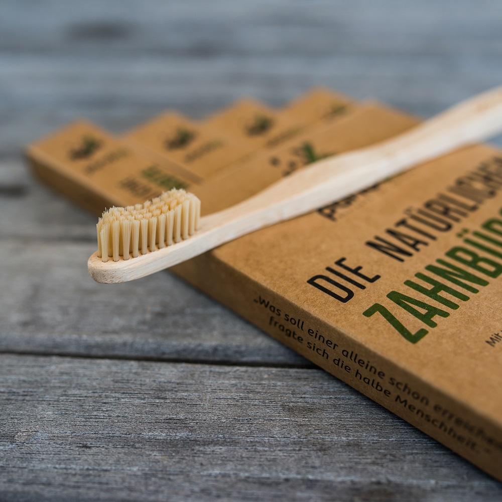 Zahnbürsten aus Bambus 4er Pack Zahnpflege Pandoo - Genuine Selection